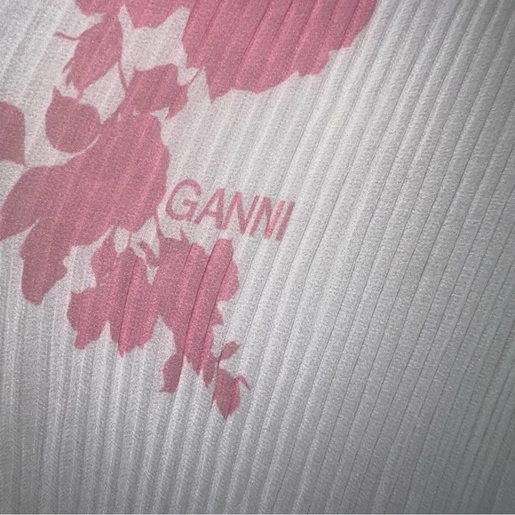 Ganni White and Pink Tiered Dress - Picture 6 of 12